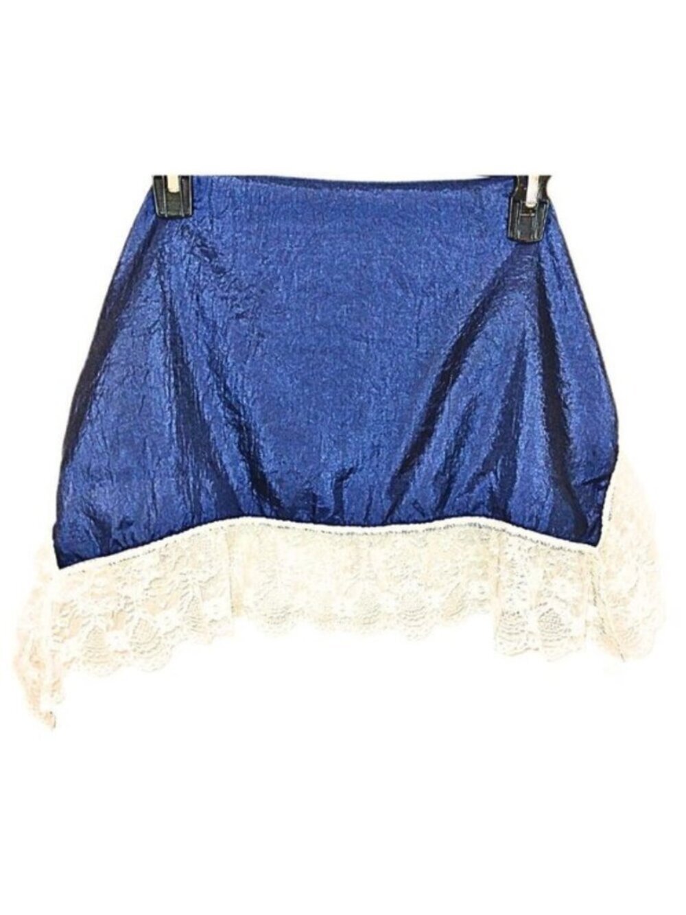 LADIES HANDCRAFTED BLUE SATIN AND LACE CHURCH LAP SCARF
